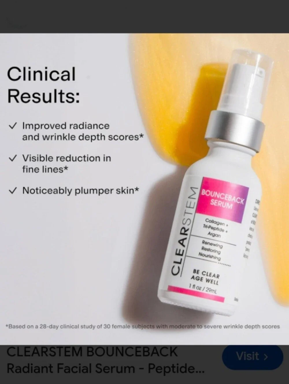 CLEARSTEM Bounceback Fine Lines Peptide Powerhouse Serum